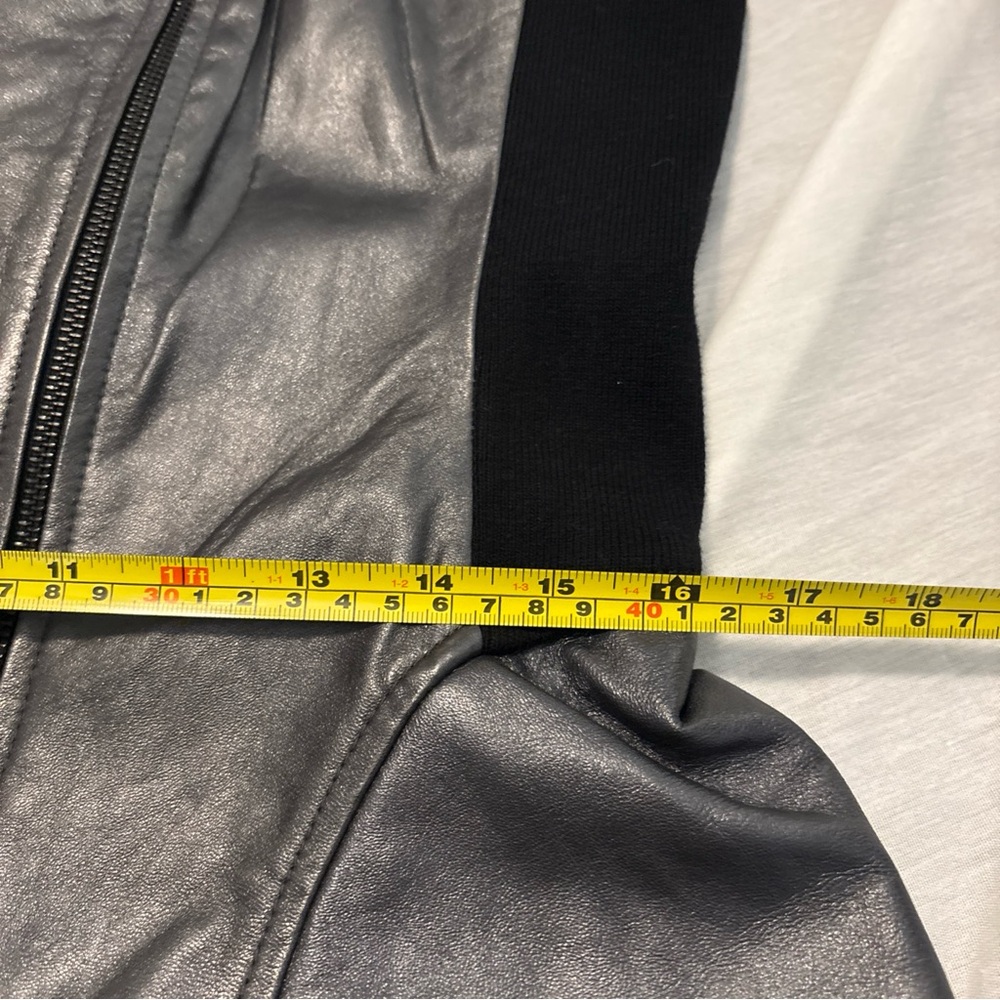 Trouve Soft Leather Moto Jacket Gunmetal Gray Stretch Women SZ Med Asymmetrical - Picture 9 of 16